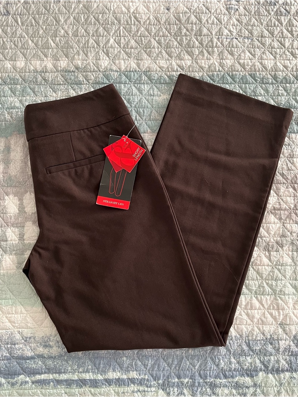 NWT STYLE & CO. Dark Brown Straight Leg Pants 10059